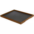 Grosses Serviertablett „Basic L“ aus geöltem Nussbaumholz mit schwarzer HPL-Fläche – 50 × 39,5 cm
