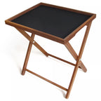 Grosses Serviertablett „Basic L“ aus geöltem Nussbaumholz mit schwarzer HPL-Fläche – 50 × 39,5 cm