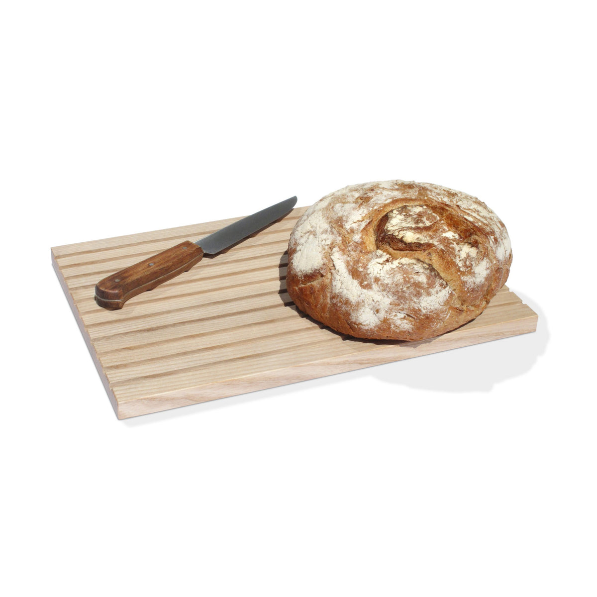 Brotschneidebrett aus Holz mit Krümelfang für Brot und Brötchen