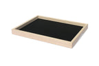 Kleines Serviertablett „Basic S“ aus unbehandeltem Eschenholz mit schwarzer HPL-Fläche – 35,5 × 28 cm