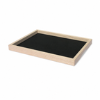 Kleines Serviertablett „Basic S“ aus unbehandeltem Eschenholz mit schwarzer HPL-Fläche – 35,5 × 28 cm