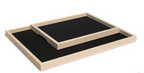Kleines Serviertablett „Basic S“ aus unbehandeltem Eschenholz mit schwarzer HPL-Fläche – 35,5 × 28 cm