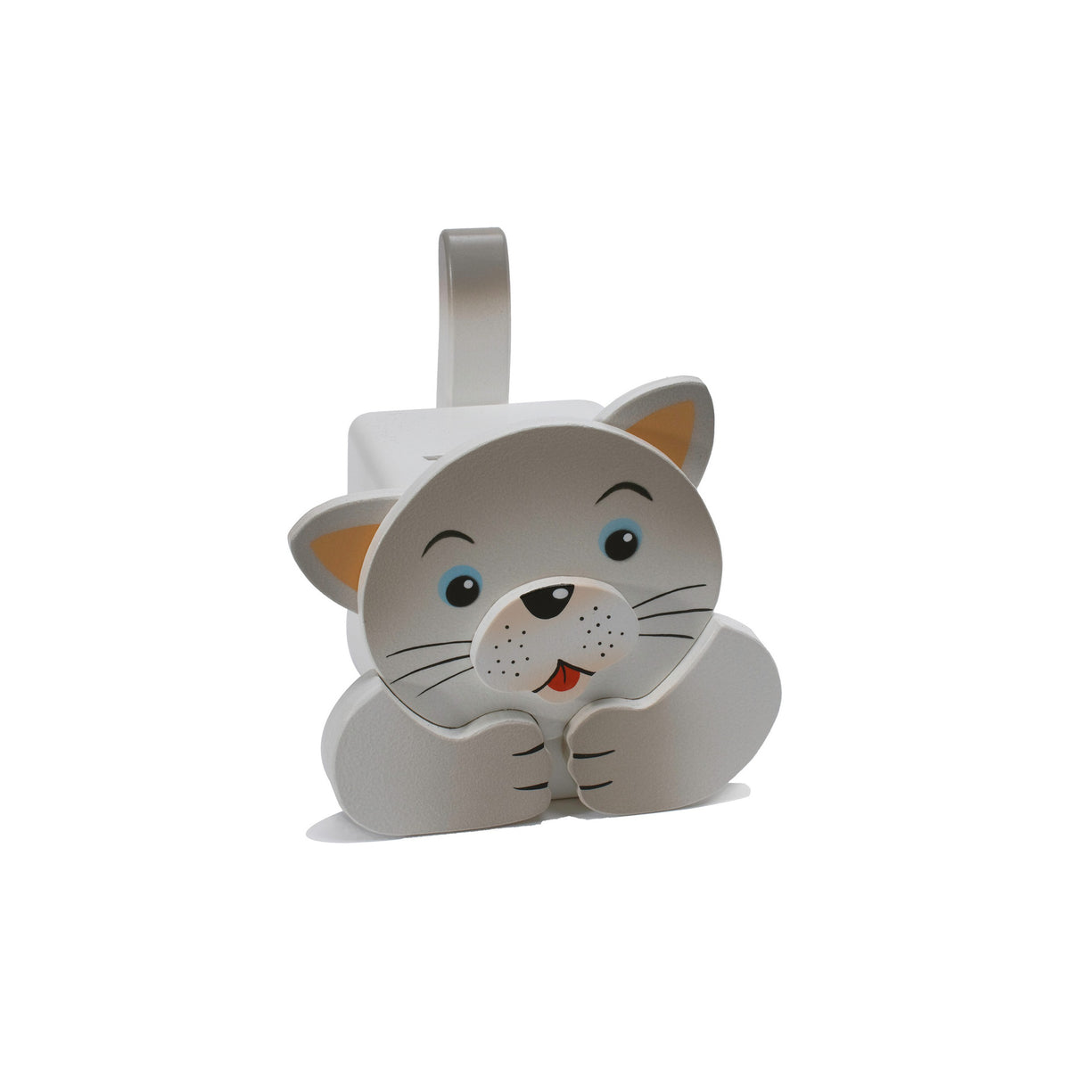 Holzspardose Katze mit Schlüssel für Kinder ab 3 Jahren